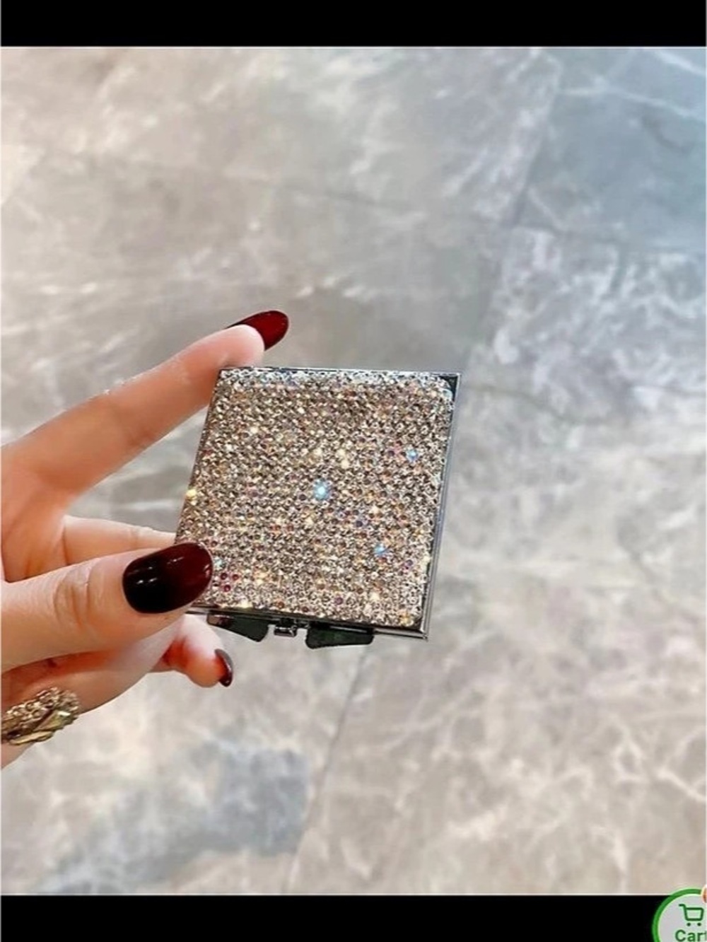 Rhinestone Mirror Compact